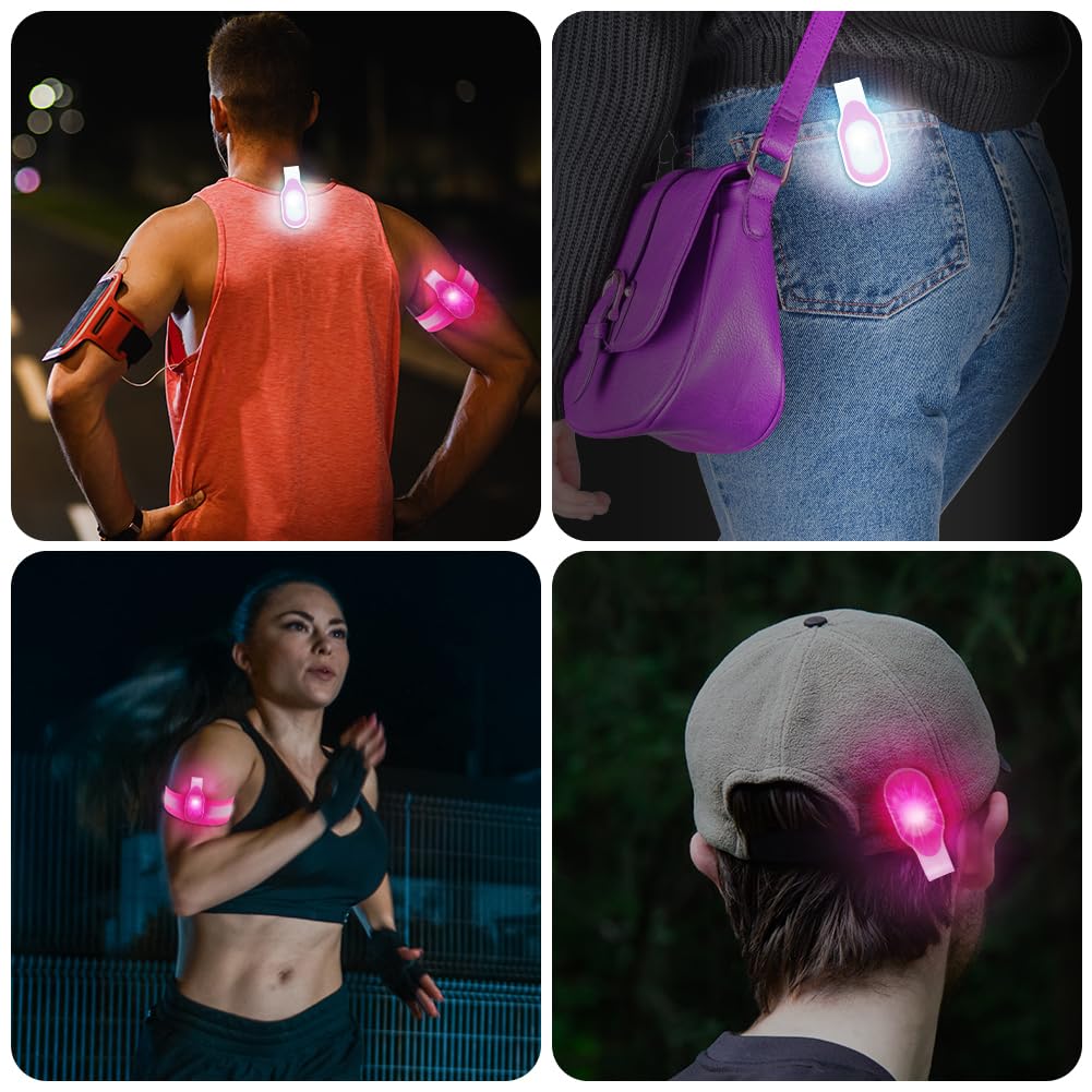 Ainiv Luce Notturna per Infermieri Torcia, LED Torcia Elettrica per Abbigliamento, 3 Modalità Torcia Frontale LED Ricaricabile USB, Mini Luce Notturna a Corsa Pulsante Clip in Silicone, Rosa