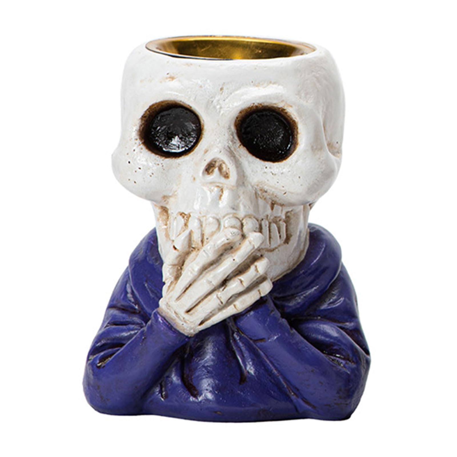 Kalttoy A Incenses Burners Censers Cone Or Stick Incenses Burners Holder Skeleton Statue Ornament Scary Halloween Decorations Cone