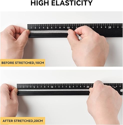 Miniatura 9 de Banda elástica dorada, 15 yardas, 14 pulgada (0.236 in), correa elástica plana metálica con purpurina para coser y manualidades