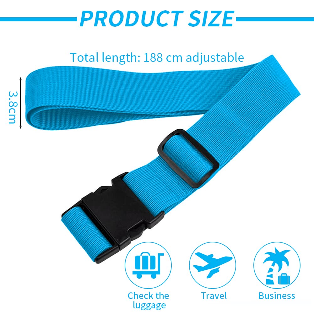 Cinghie Per Valigie A Sgancio Rapido - Confezione Da 2, Regolabili, Con Etichette Per Bagaglio Aereo - Foto 7