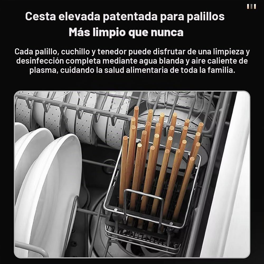 Lavavajillas integrados en la cocina, lavavajillas ultrasónicos inteligentes automáticos con fregadero de acero inoxidable, sistema de crucero de aire fresco, sistema automático de descarga de escoria