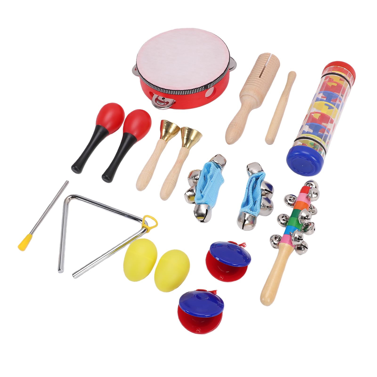 LiebeWH 10 Tipi di Strumenti Musicali per Bambini Set Percussioni Tamburello Rainmaker Maracas Clave per Ragazzi e Ragazze di 3-8 Anni con Custodia Giocattoli Musicali Educativi
