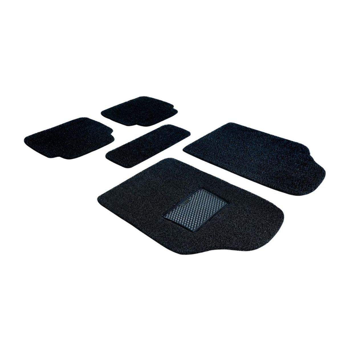 Carrogen Universal Car Floor Grass Mats Compatible with Mahindra Jeeto (Black)