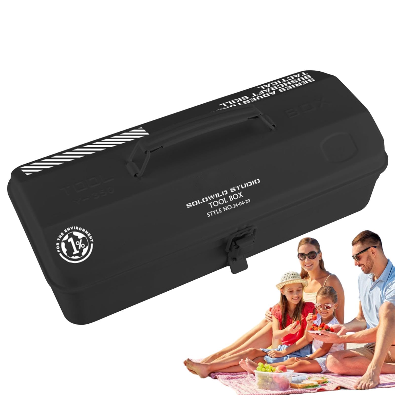 Portautensili | Scatola portautensili in metallo con manico – Valigetta multiuso portatile, organizer per campeggio, escursionismo, viaggi | Custodia multiuso, cassetta degli attrezzi portatile, organizer per campeggio, escursionismo, v