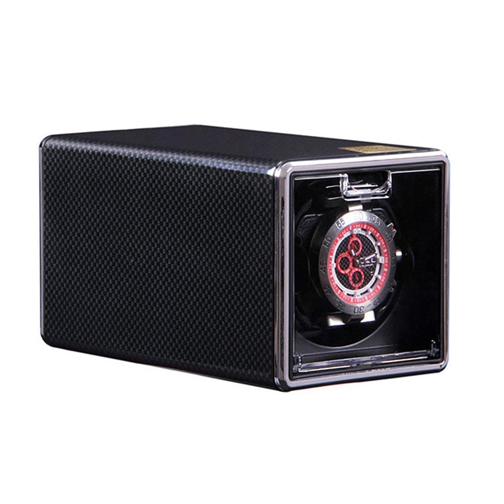 CGCSYZ Metal Automatic Single Watch Winder, Quiet Motor 5 Rotation Modes Winding Box Anti-Magnetization Leather Pillows (D)