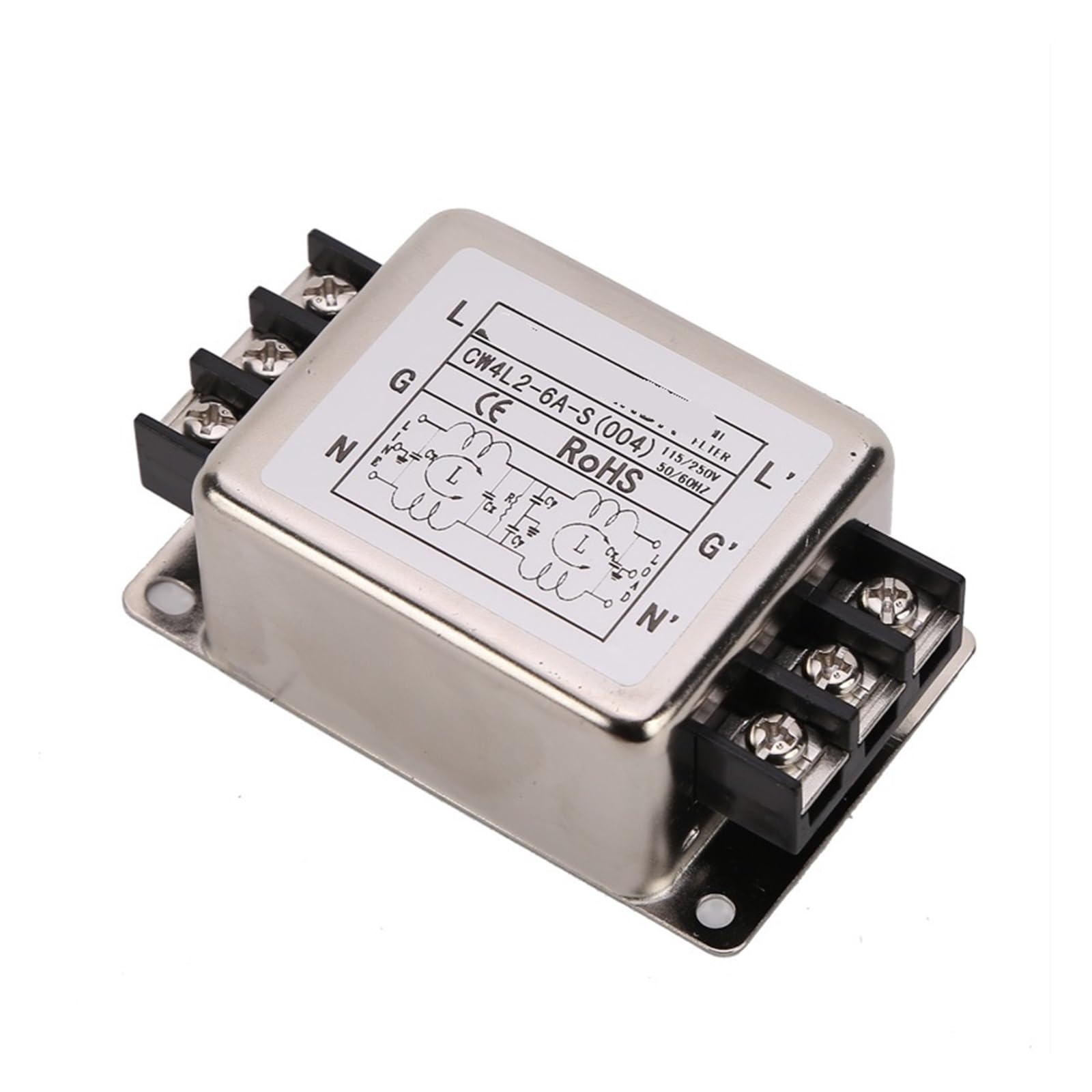JJHQOKYNA CW4L2-3A/6A/10A-S 004 Power Filter I Single-Phase AC 220V Anti-Interference Secondary CW4L2-20A/30A-S 005(CW4L2-6A-S 004)
