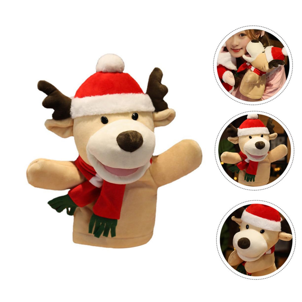 BESPORTBLE Jouet à Main en Coton PP Forme Cerflet pour Garçon et Filles, Jouet Peluche Interactif Storytelling et Renforcer Les Liens Parents-garçon et Filles