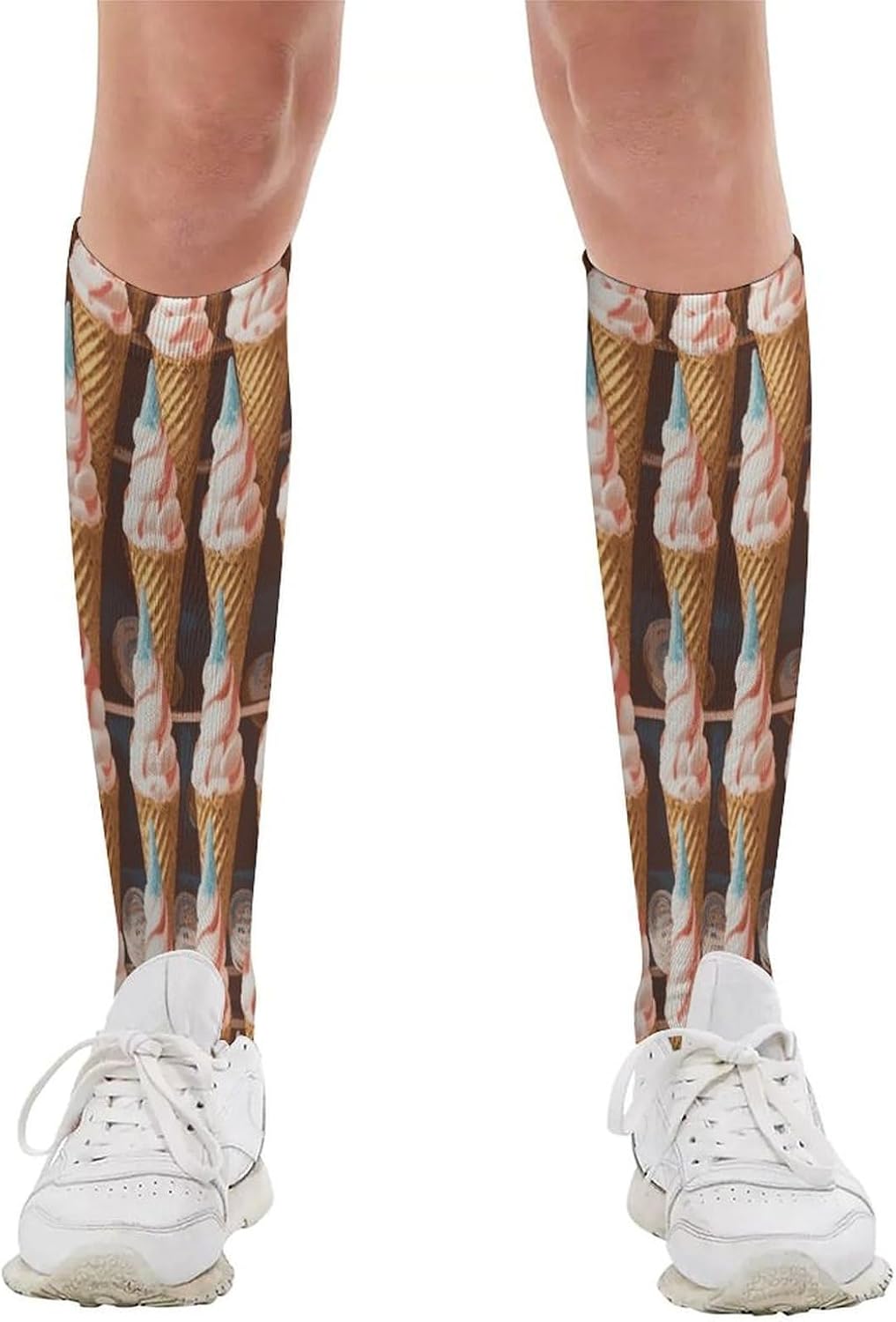 Ice Cream Cones Fifties Time Socks Casual Athletic Long Sock Lightweight Sport Crew Sock Cozy Work Boot Socks for Hiking Sports Running Workout Gym