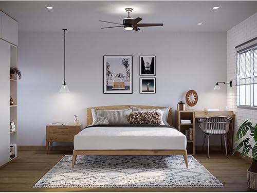 Miniatura 2 de Progress Lighting P250061-009-31M Byars Ventilador de techo LED de transición integrado de 5 aspas, negro mate con kit de luz y pantalla de ópalo