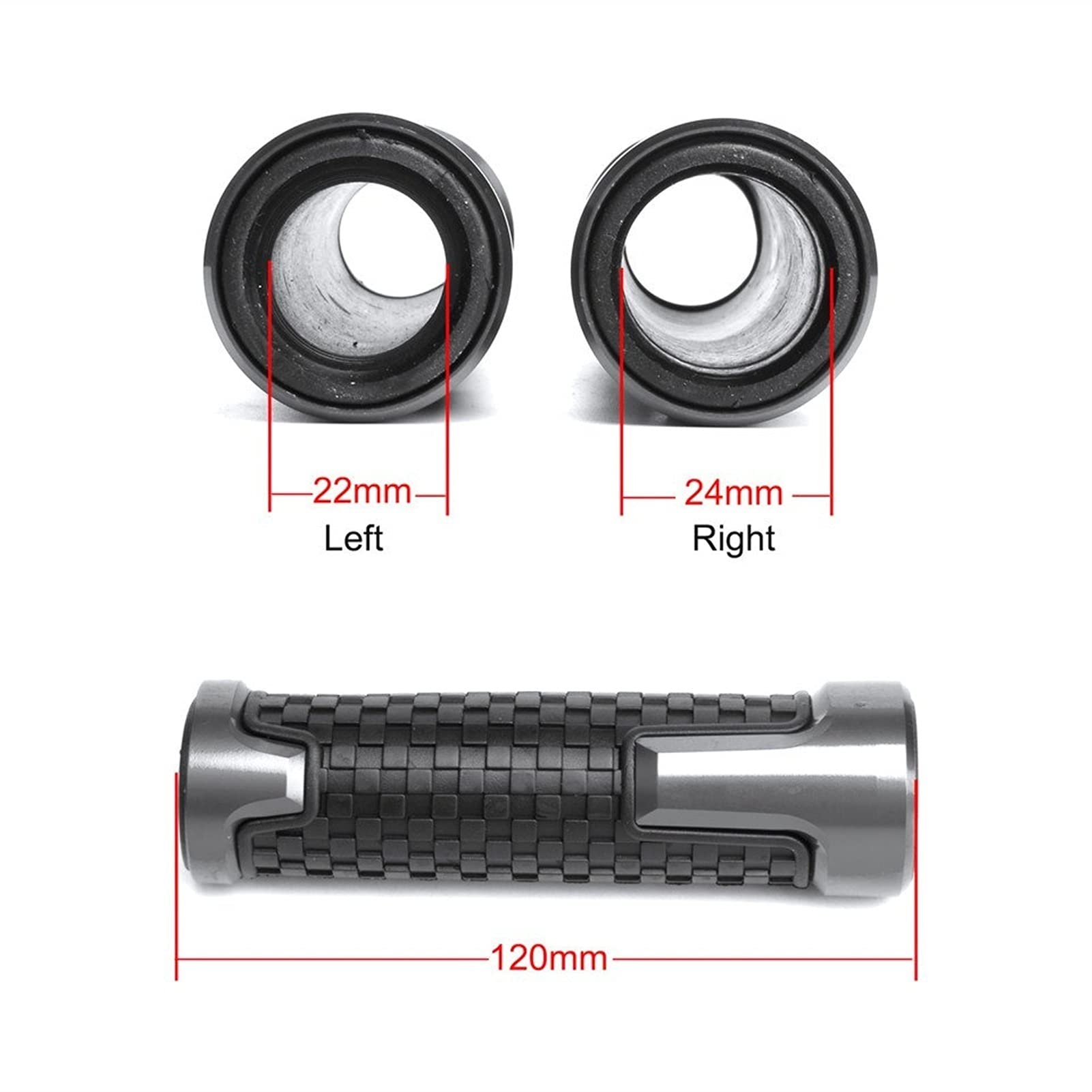 7/8 '' 22mm Motorfietsstuurgreep Handvat Grips Bar End Plug CNC Universeel for Triumph Tiger 1200 Explorer 2012-2017 (Color : Black
