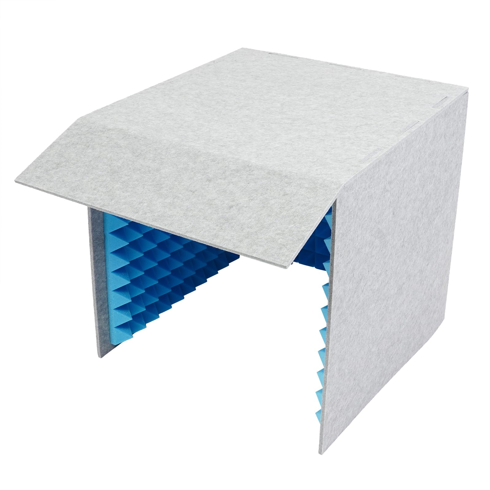 Cabina insonorizzata portatile, Desktop Quadrato Copertura Insonorizzata per studi di registrazione 60x60x60cm Grigio, Blu