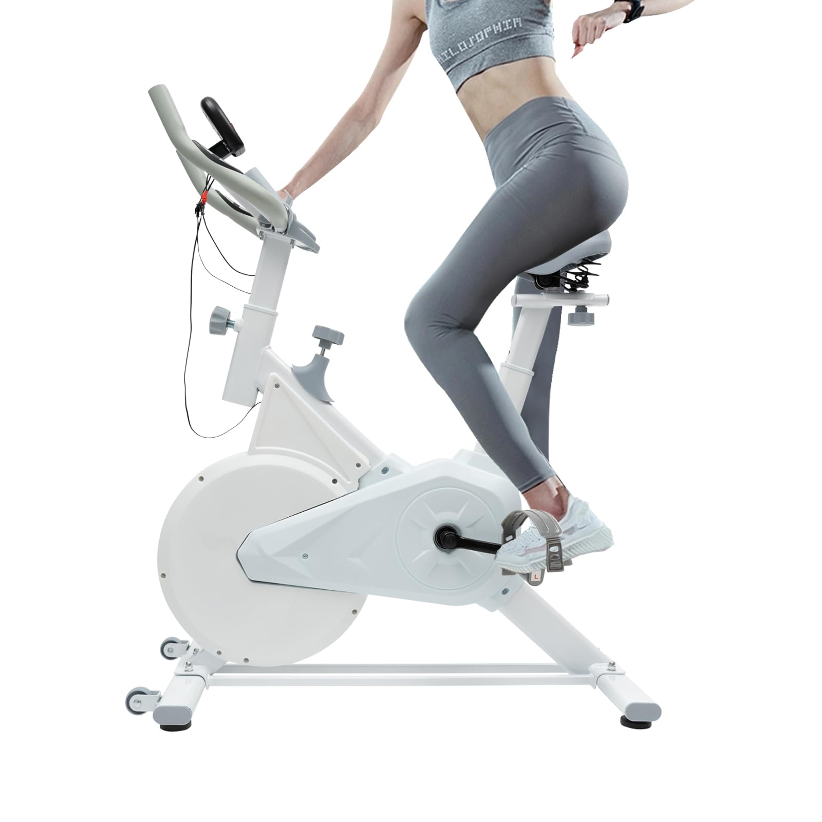 Cyclette con resistenza regolabile, volano silenzioso, con monitor LCD, supporto per tablet, per casa, fino a 80 kg