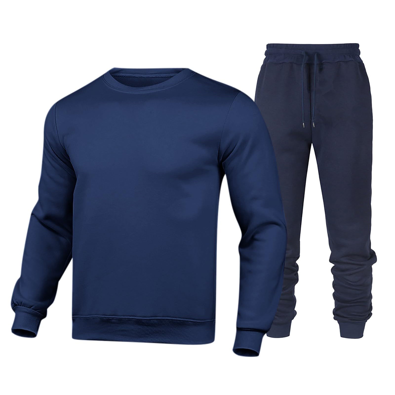 Sweat à capuche tendance en couleur unie et son pantalon assorti confortable - 5