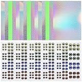 Fishing Lure Stickers Fishing Lure Eyes Kit, Assorted Reflective Adhesive Laser Waterproof Fish Scale Film Realistic Sticky Fish Eyes for Lure Making Fishing Baits Jig Fly Tying DIY Materials