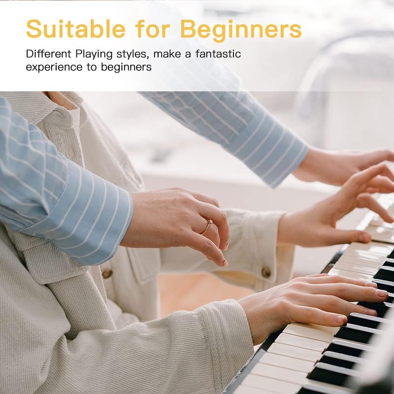 Miniatura 5 de Teclado digital con 88 teclas con peso, piano eléctrico vertical con 3 pedales, teclado multifuncional para principiantes (sin banco, color negro)