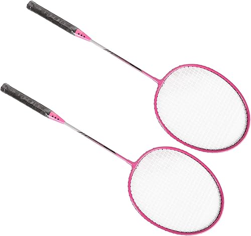 Miniatura 1 de Raquetas de bádminton, control sensible profesional antideslizante de aleación de hierro raquetas de bádminton con 3 bolas para parque infantil (12)