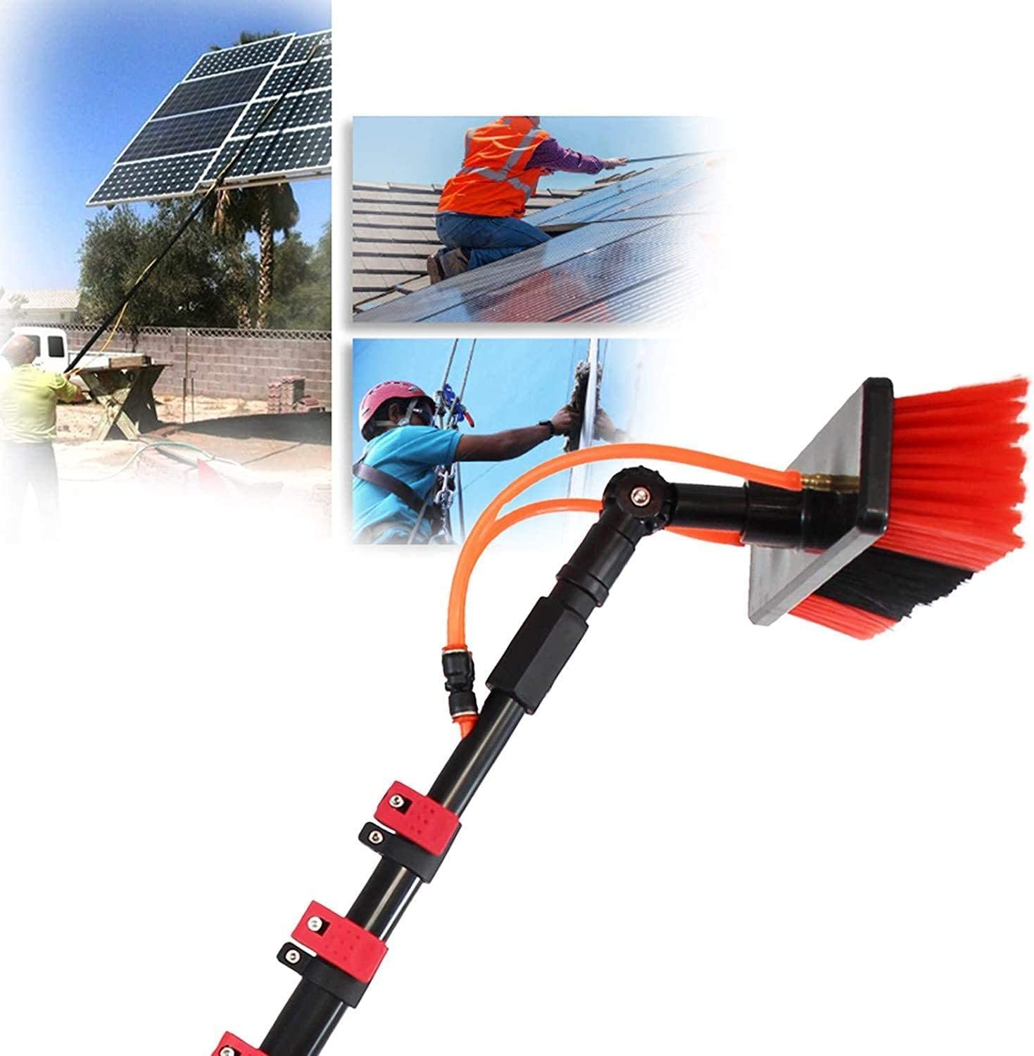GTHTUHFD Water Fed Extension Brush Solar Panels Cleaning Brush 12Ft-36Ft Outdoor Window Cleaning System Water Fed Telescopic Extension Pole Cleaning Kit,3.6M/12Ft,3.6m/35cm Brush Head-5.4M/18F