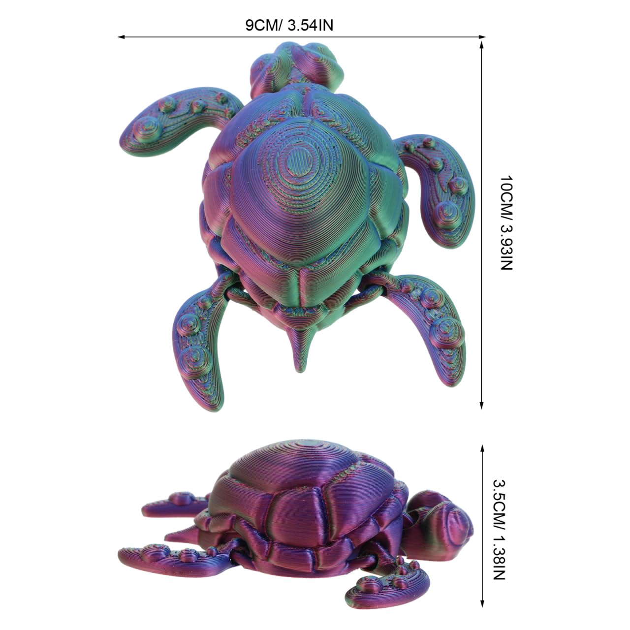 ibasenice 3D Printed Sea Turtle Model with Movable Joints Realistic Marine Animal Figurine for Home Office Aquarium Decoration Collectible Ornament - Image 4