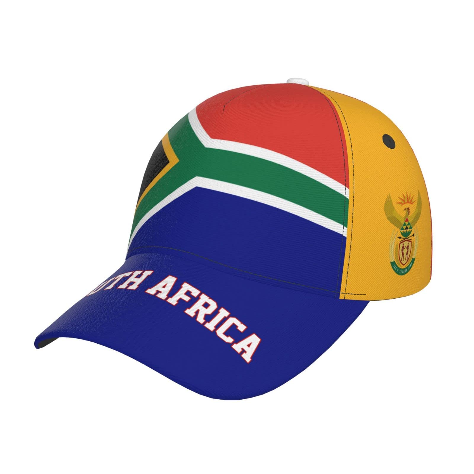 Rfshop Unisex #1503 South Africa Flag South African Baseball Cap Full Print Adult Men Hat Patriotism Supporter Soccer Caps Black