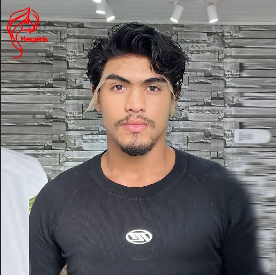 Hesperis Pre Plucked Men's Wig with Sideburns Shaved Lace Front Human Hair Wigs Short Pixie Cut Wig with Side Layered Bangs (150density)