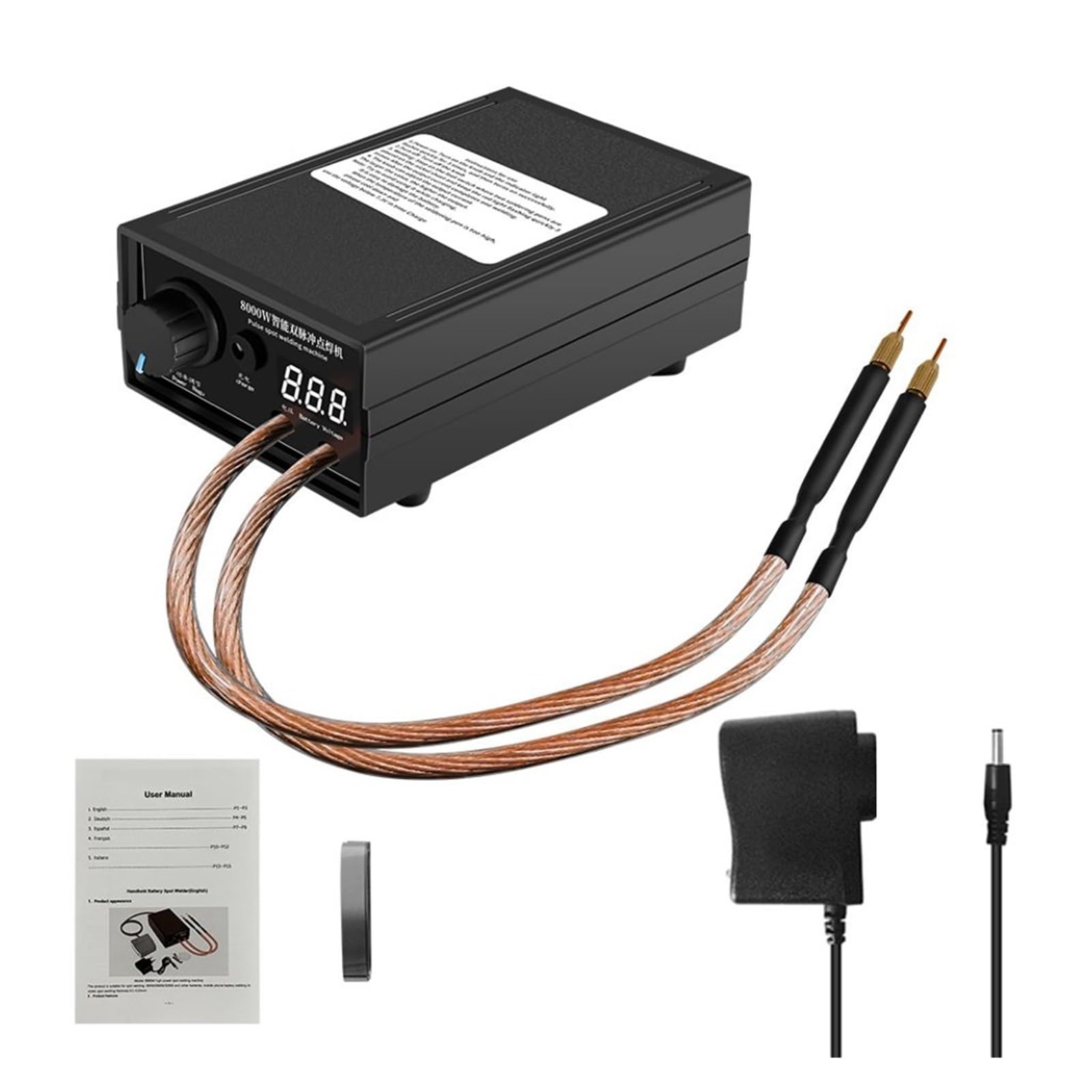 8000W Dual Pulse Spot Welding Machine Li-Battery Battery 0.1-0.15mm Nickel Sheet DIY Digital Welder The Weld is Strong(Automatic Type)