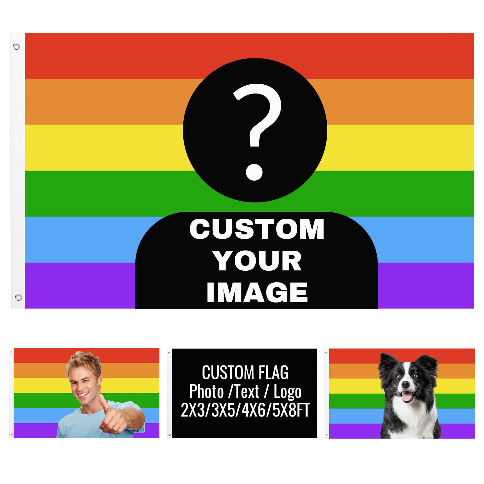 Custom Flag Personalized Funny Flags Design Your Own Photo Text Logo 3×5FT Custom Flags for Bedroom Decorating Club Outdoor (Colorful flag)