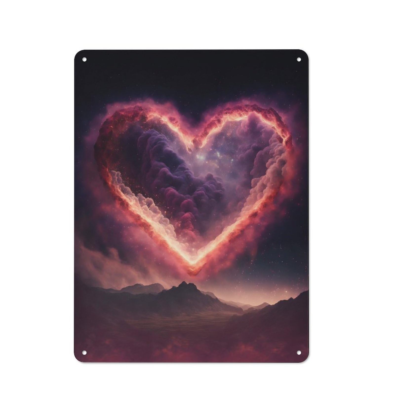 Junmoney Heart View Industrial Metal Wall Decor 40X30cm, Metal Wall Sign For Tool Room, Garage, Studio Or Home Bar