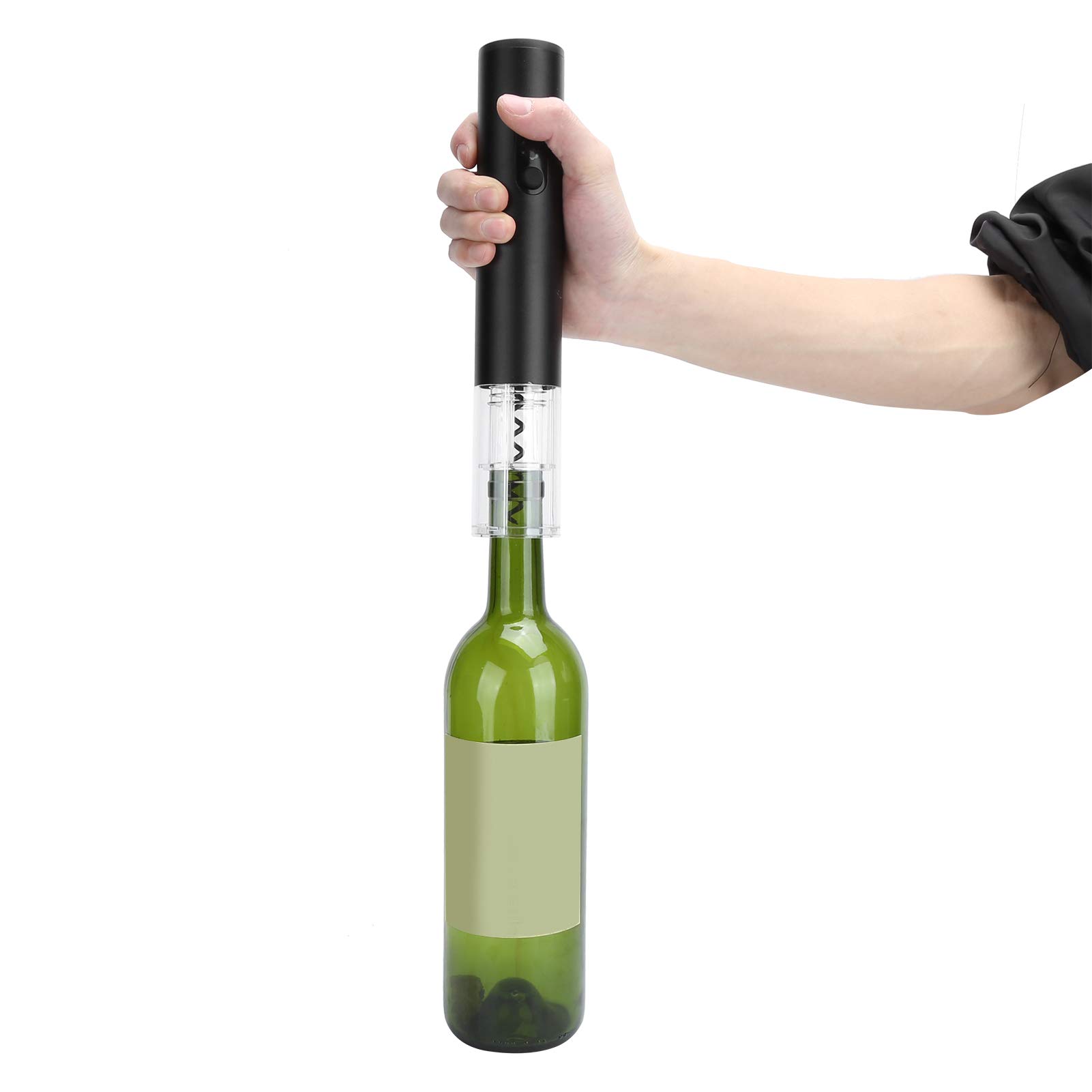 Ensemble ouvre-bouteille électrique, tire-bouchon automatique avec -capsule, verseur à vin et bouchon sous vide, ouvre-bouteille alimenté par batterie pour les amateurs de vin, (Noire)