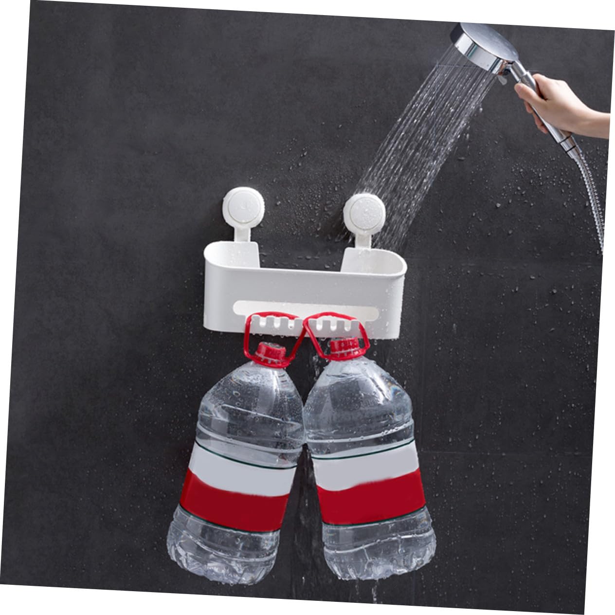 Estante de Pared Ventosa Blanco Abs para Ducha y Baño | Montaje sin Perforaciones, Organizador para Champú y Acondicionador, Diseño Simple Instalación Estable