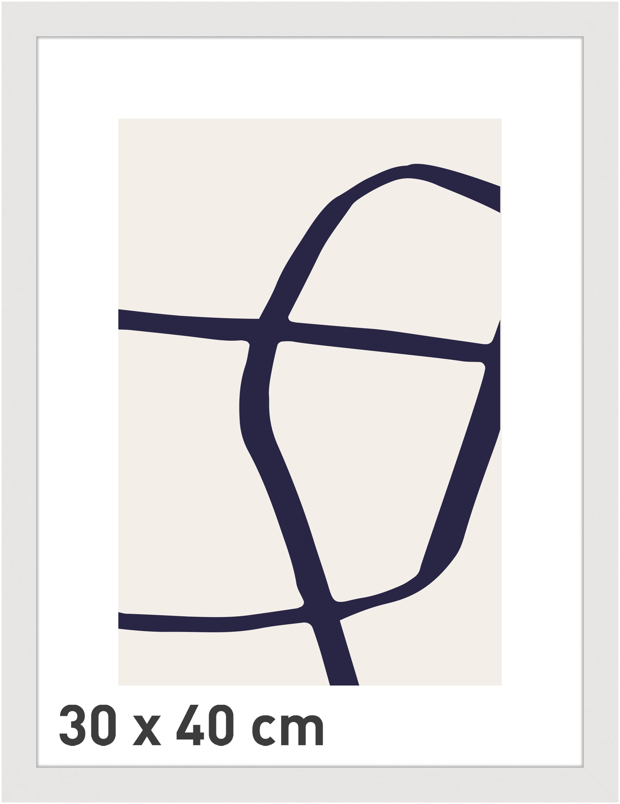 accent by nielsen Velino Picture Frame - White 30x40cm - with Glass Front - Ready-to-Hang with Contemporary Poster Print