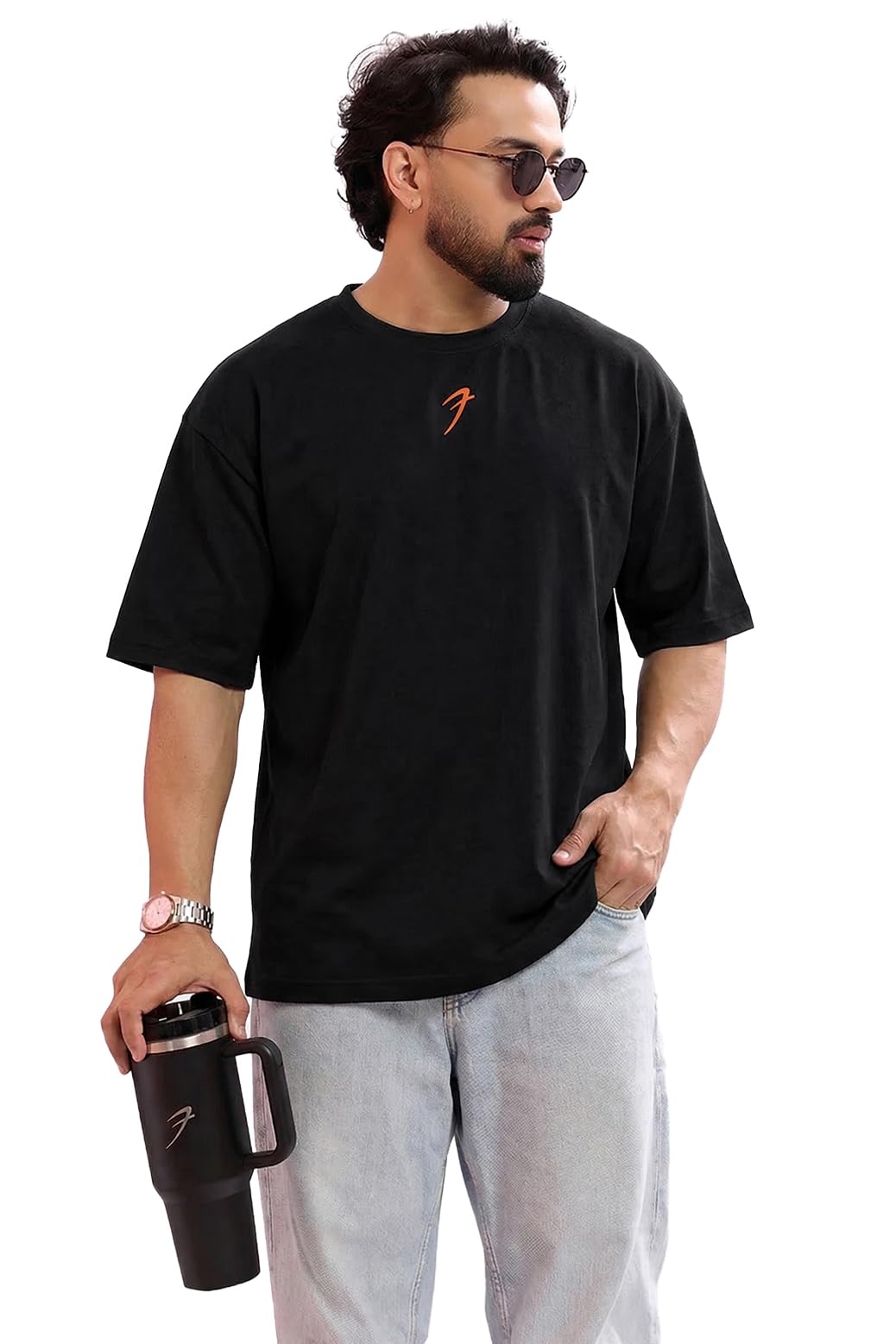 fuaark Mens Iconic Oversized Poly-Cotton-Elasto T-Shirt White-picture-17