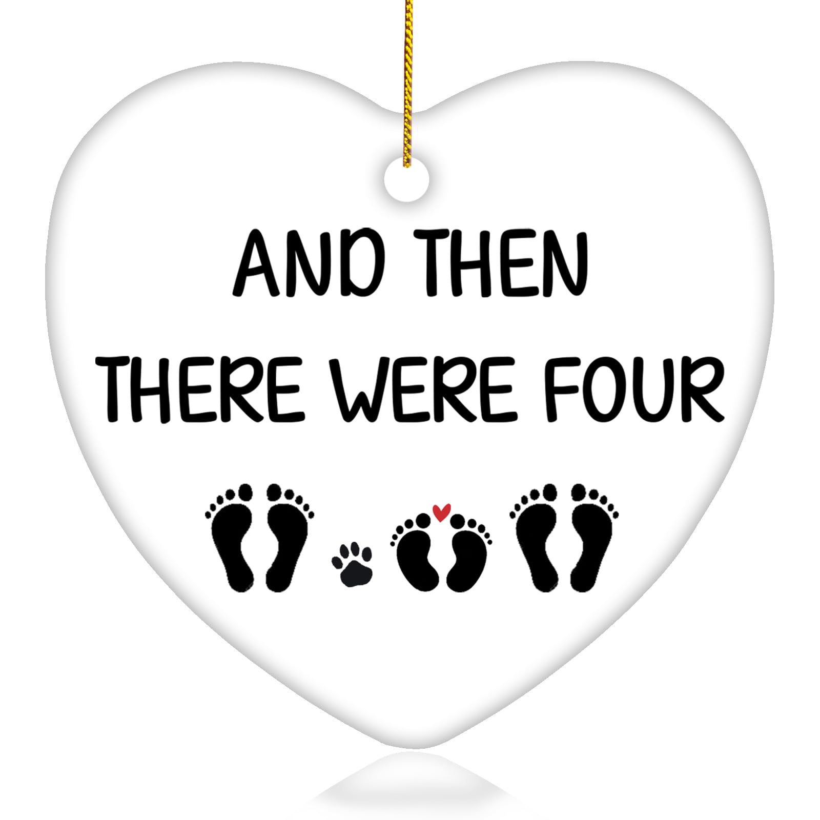 'and Then There were Four Pregnancy Announcement Ornament for Grandparents Husband Family Grandma' - Prezenty dla nowych rodziców dla par oczekujących prezentów dla taty pomysły na ogłoszenia dziecka
