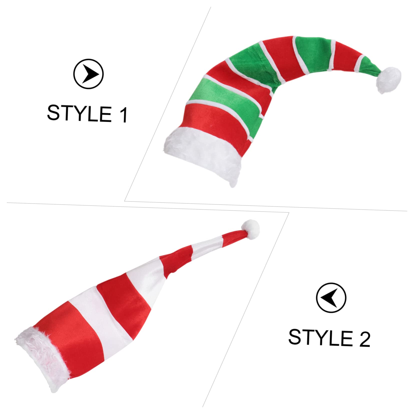 2pezzi Cappello da Elfo Natalizio in Stoffa Accessorio per Costumi da Festa di Natale Decorazione per Festival
