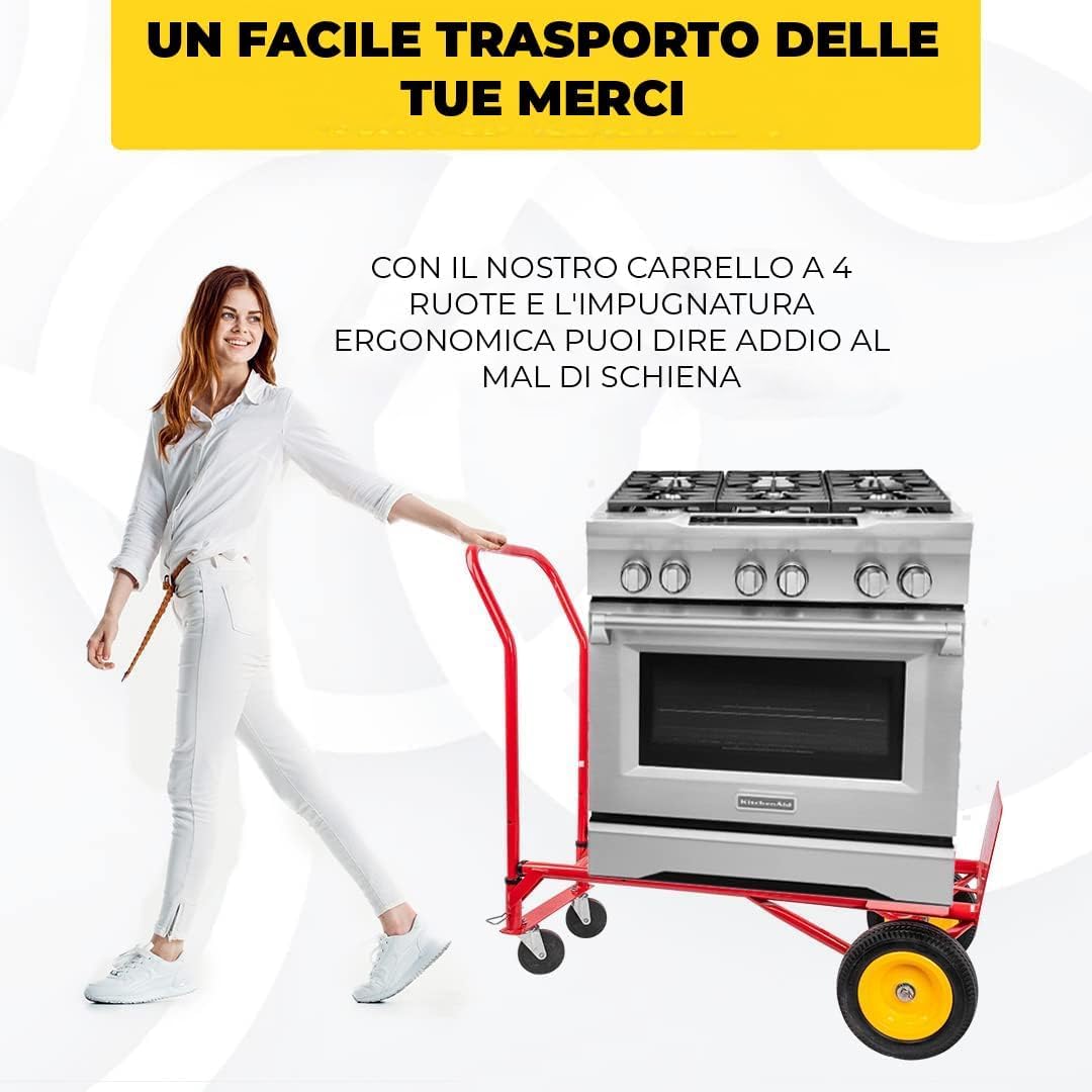 STREND PRO Carrello Pieghevole 2 in 1 | Carrello Portapacchi 350 kg | Carrello a Piattaforma e Carrellino con Ruote Portatutto | Ideale per Trasporto Materiali | Carrello con Ruote Manuale