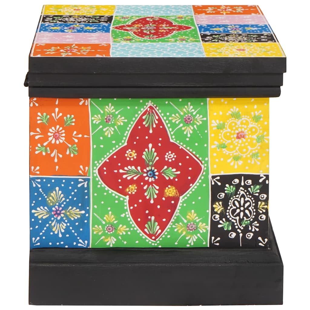 Caja de almacenamiento de madera de mango: caja de almacenamiento rectangular de madera maciza mango 40x30x30 cm como caja de almacenamiento multicolor para el dormitorio
