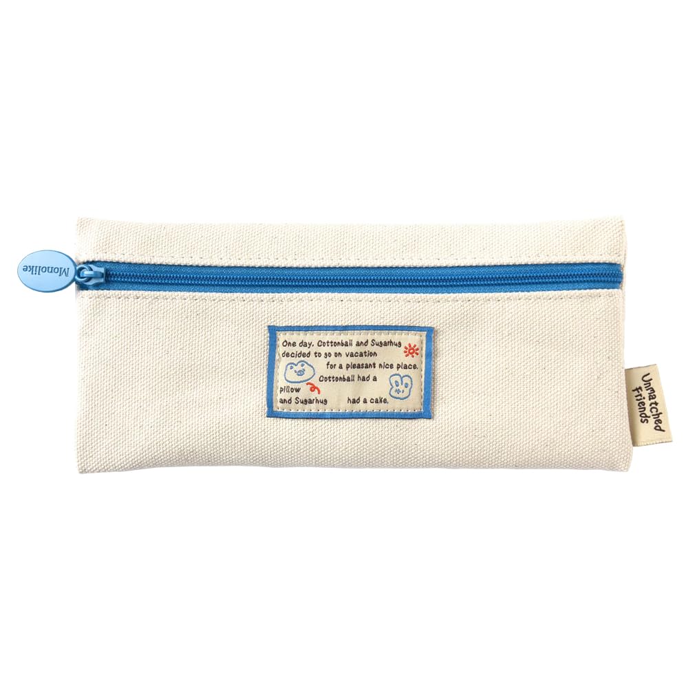 Monolike Unmatched Friends Pencil Case, Ivory - Pen Pouch, Portable Pencil Bag, Office Pouch case