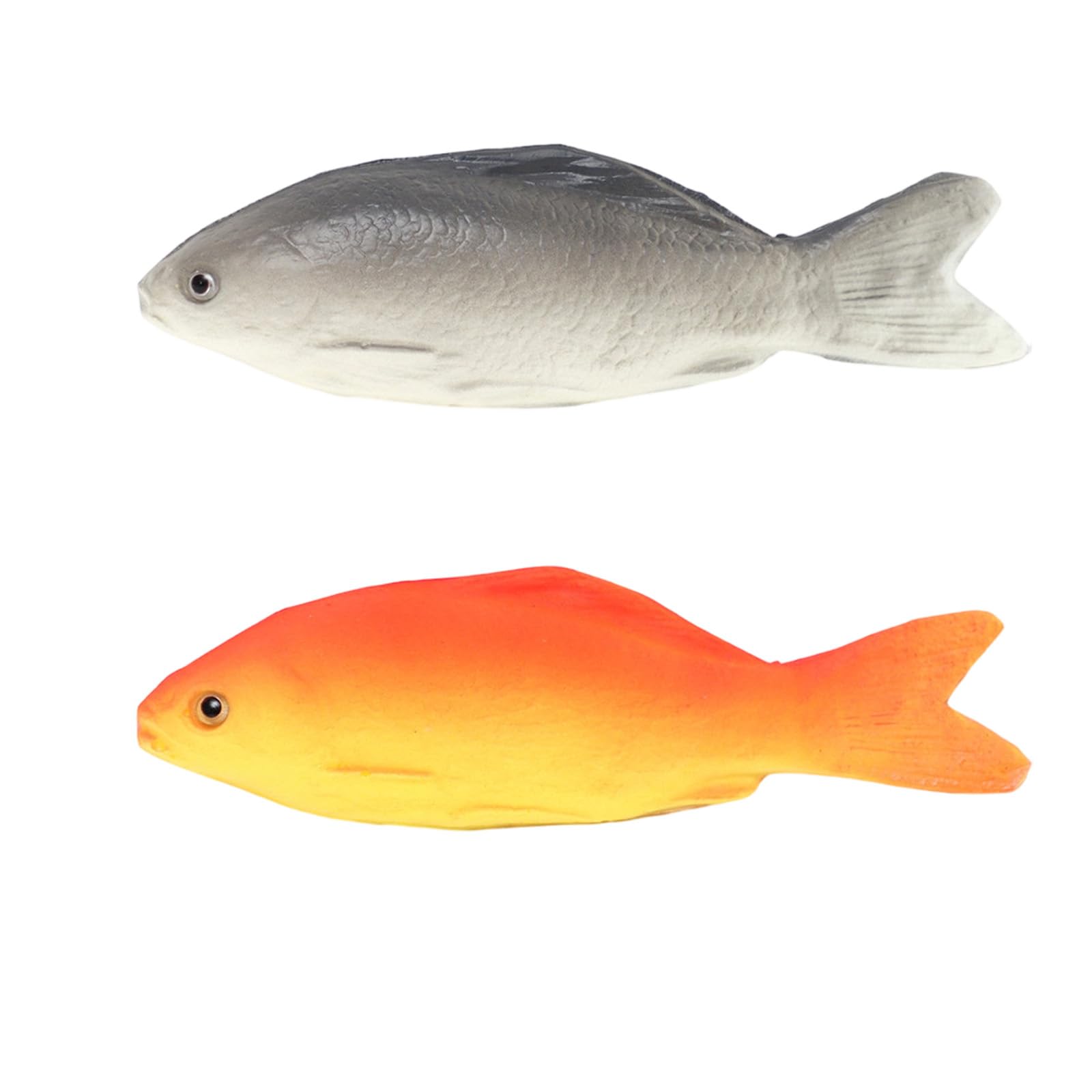Plastic Fish, Two Realistic Fish Toys Set, Marine Life Educational Tools, Desktop Decor for Home and Classroom, Red and Grey Artificial Fish Models