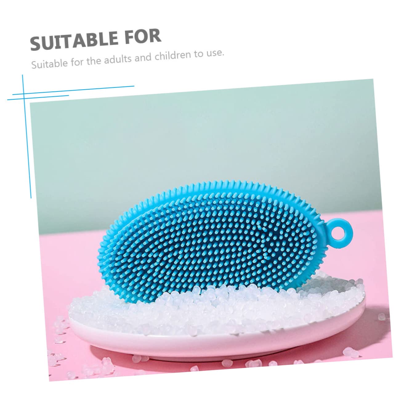 Healeved 3piezas Cepillo De De Silicona Para Adultos y Bebés Herramienta De Limpieza Para Piel Masajeador Para Cuerpo y Cabello Diseño Simple Color Aleatorio Para y Cuidado
