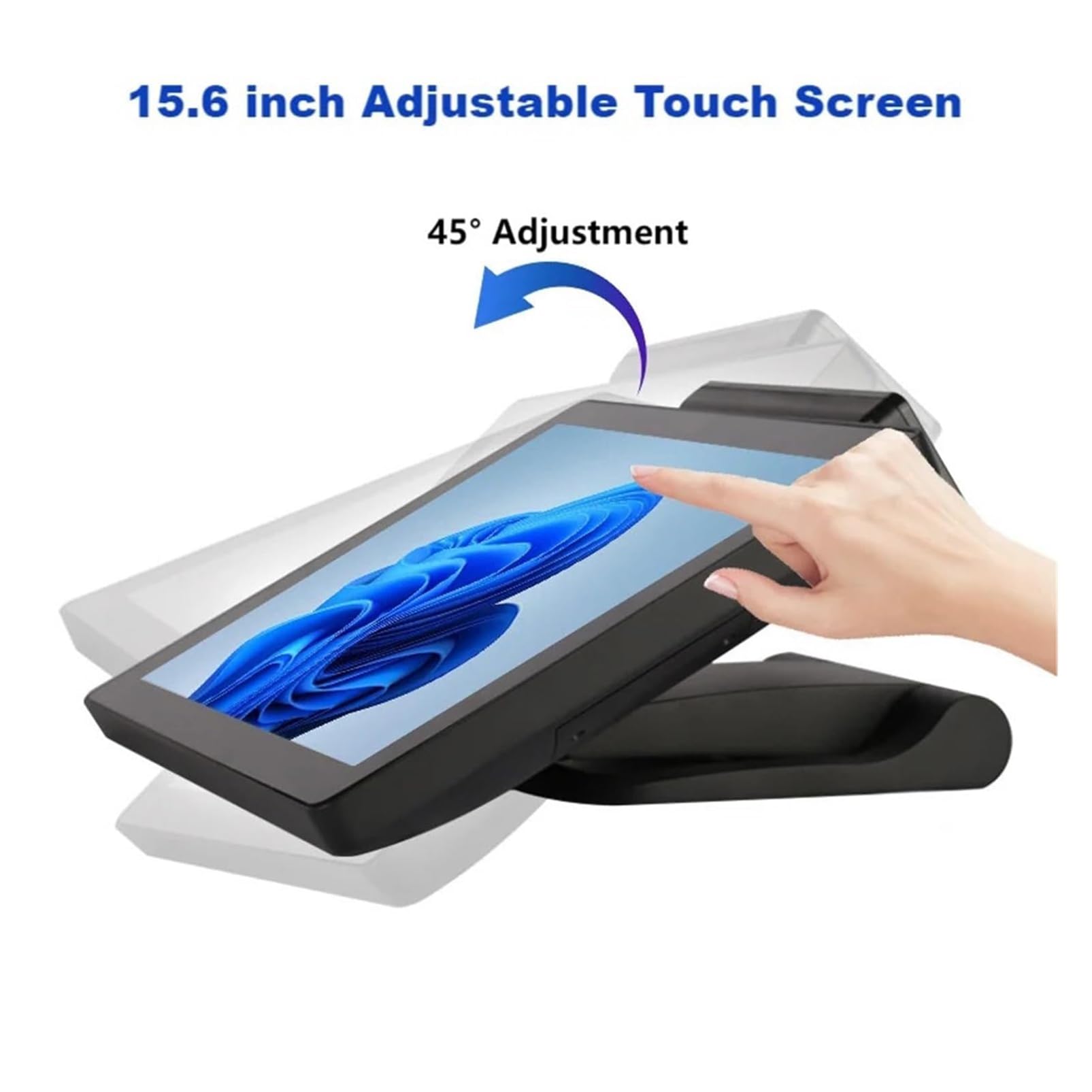Registratore Di Cassa Pos Con Doppio Touch Screen 15,6 Pollici Con I5 Gen4 8g 128g, Sistema Pos Touchscreen Per Piccole Imprese, Commercio Al Dettaglio E Ristoranti, Display Clienti Led