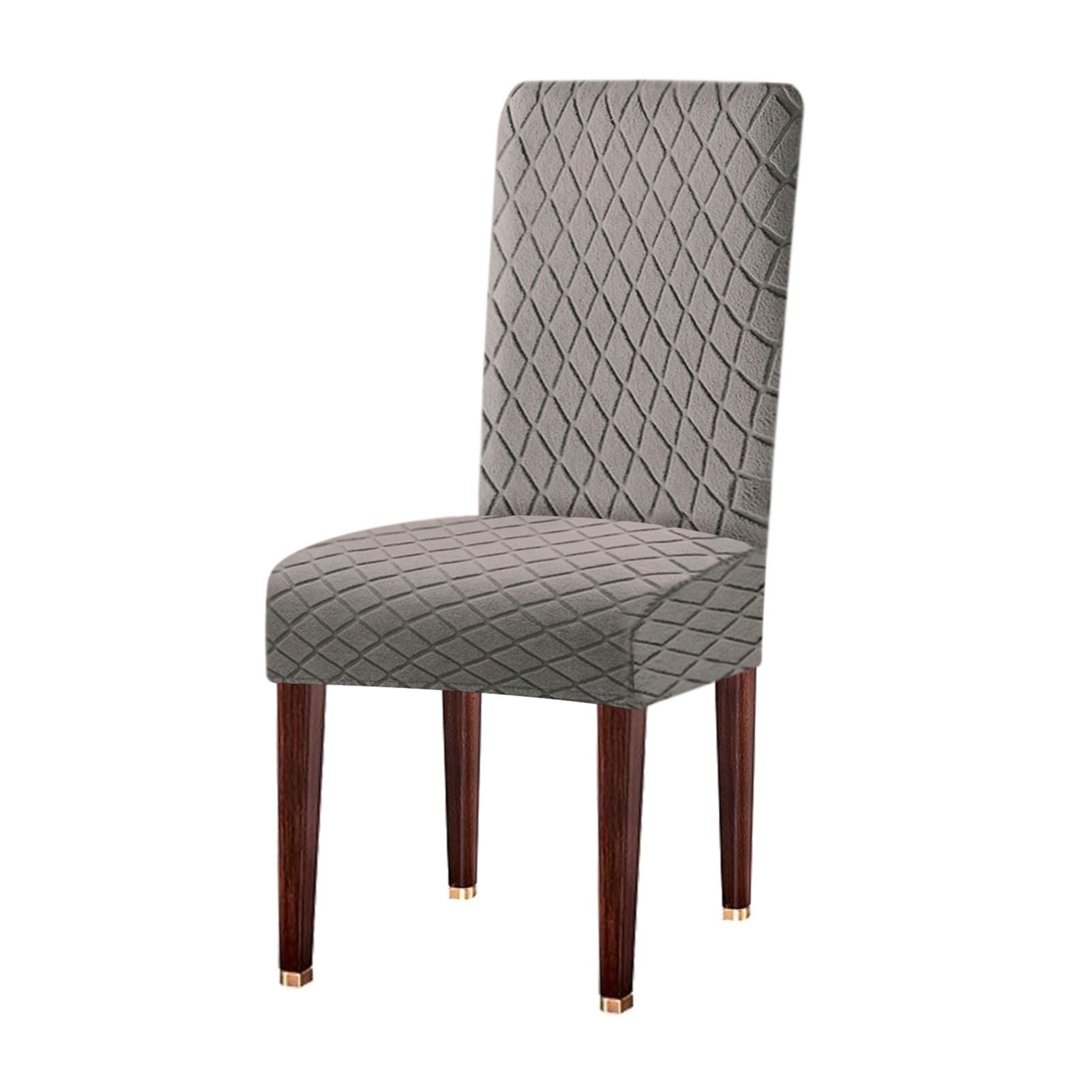 Set di 6 coprisedili per sedie da pranzo, in tessuto jacquard elasticizzato, per sedie con schienale alto, lavabili e impermeabili, in spandex elastico