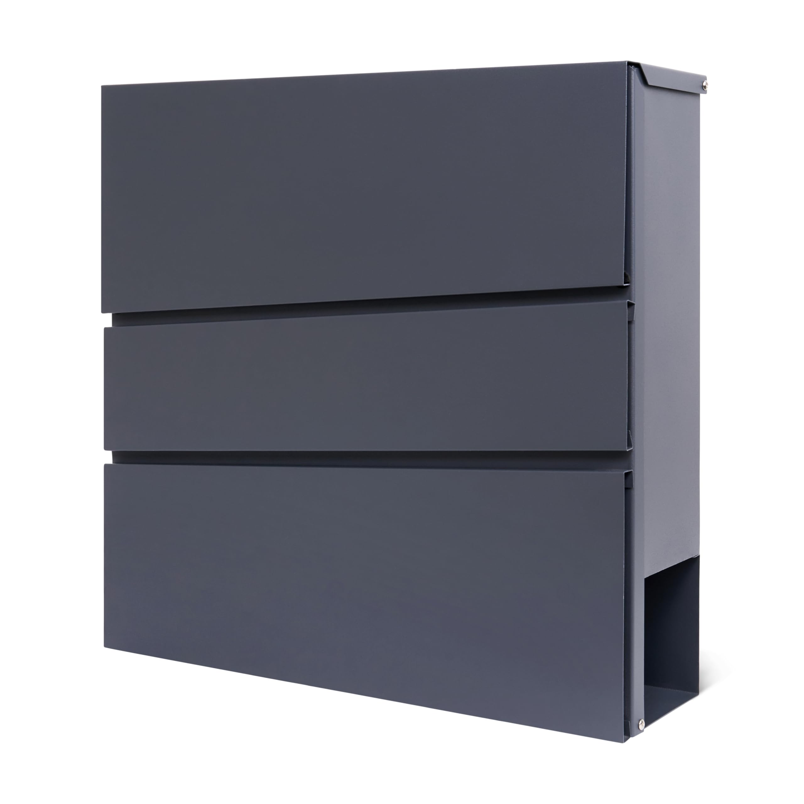 Assorted Collections Wall Mounted Post Box with Newspaper Holder, Lockable Mailbox with 2 Keys - Image 3