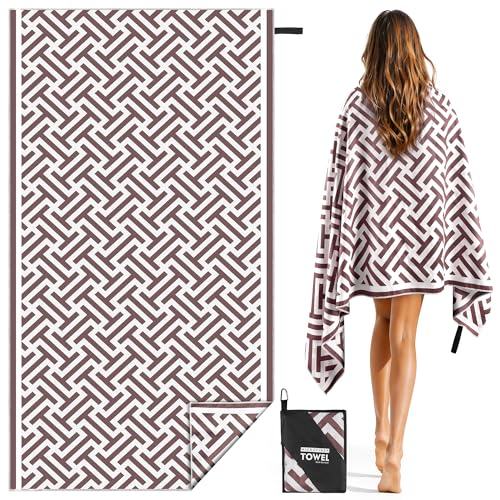 Hexify Serviette de Plage XXL 90×180 cm, Grande Serviette en Microfibre à SéChage Rapide, Serviette de Bain sans Sable, Couverture de Plage pour Femmes....