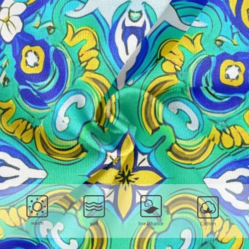 Artistic Toddler Underwear Custom 2t Cotton Little Girl Panties Painted Ornate Teal Blue Yellow Underpants Briefs3