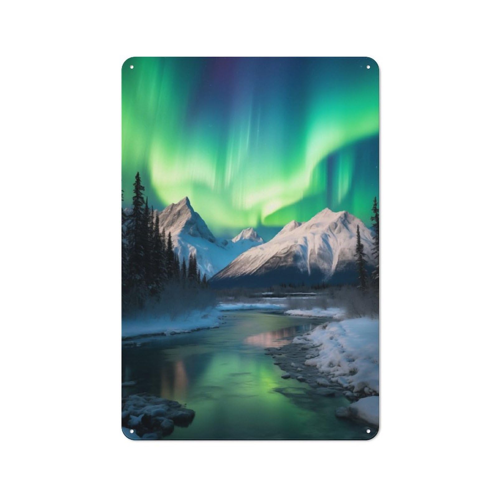 Junmoney Northern Lights Aurora For Garden Room Or Summerhouse, Retro Tin Sign 30X20cm, Suited To Wall Displays In Garden Rooms And Summerhouses