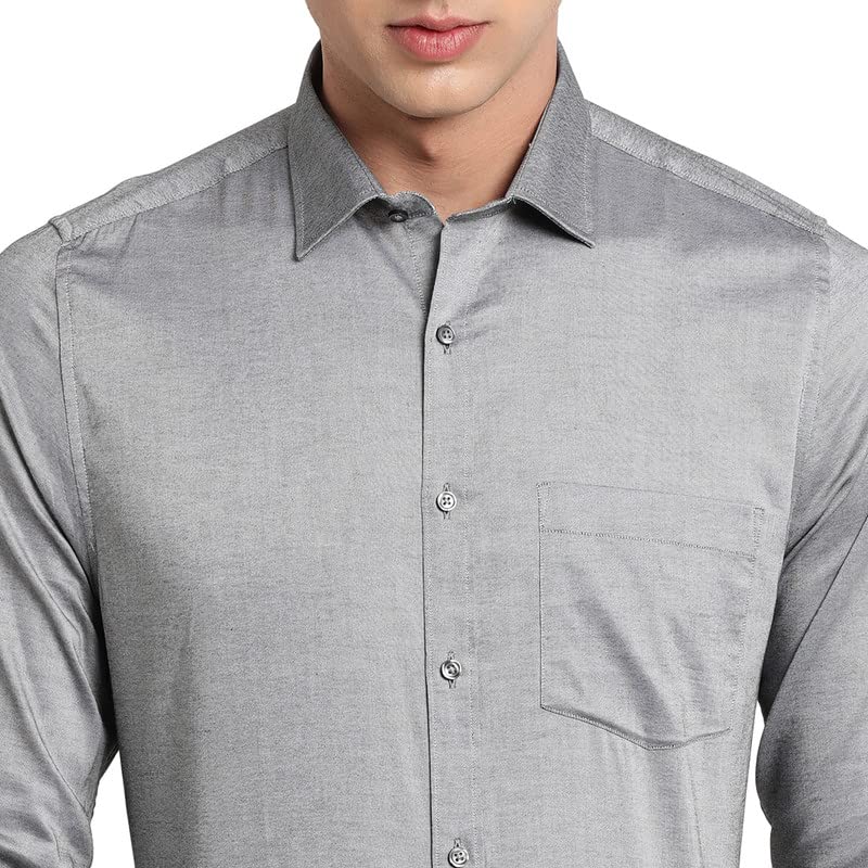 Image of Turtle Men 100% Cotton Slim Fit Lemon Solid Formal Shirt