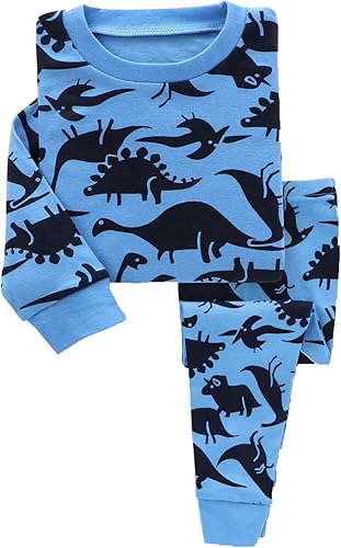 Pijama suave para niños y niñas pequeñas estampado de dibujos animados manga larga ropa de dormir para niños conjunto de pantalones