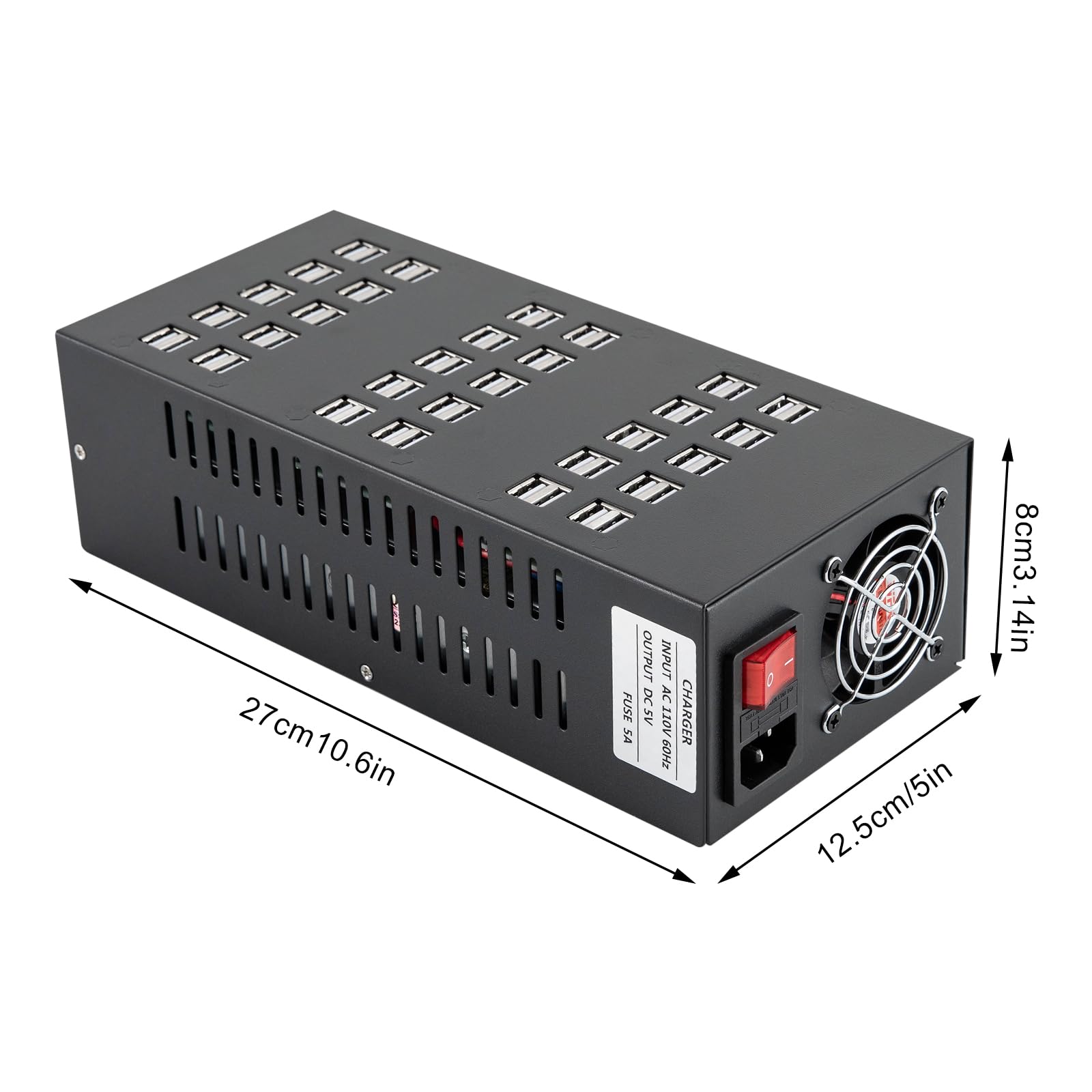 60 Ports USB Charging Station with Intelligent Protection, Multi Port USB Charging Sstation Organizer