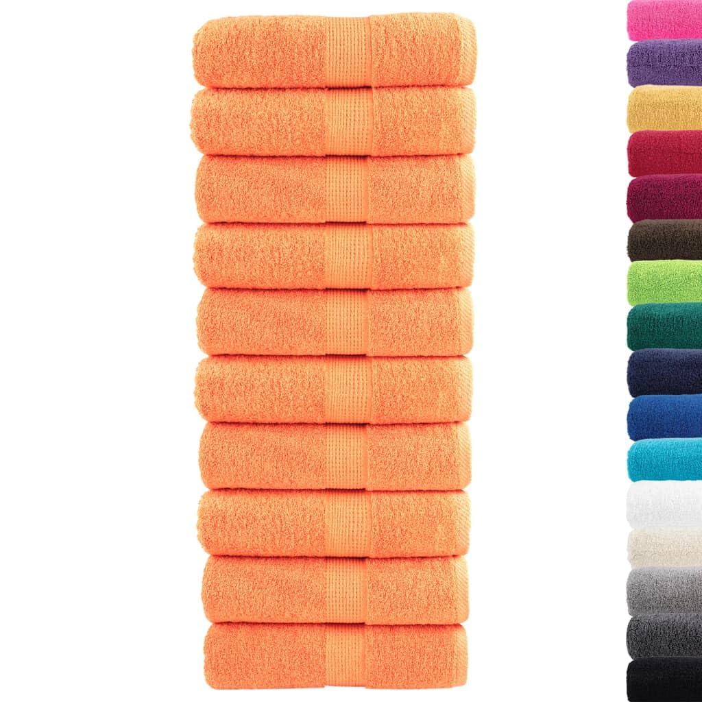 Toallas de invitados premium SOLUND 10 piezas naranja 30 x 50 cm 600 g/m² juego de toallas de baño familiar, accesorios de baño altamente absorbentes de agua