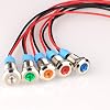 Gebildet 5pcs 8mm LED Metal Indicator Light AC/DC 12-24V Waterproof Signal Lamp Pilot Dash Directional with Wire(White)