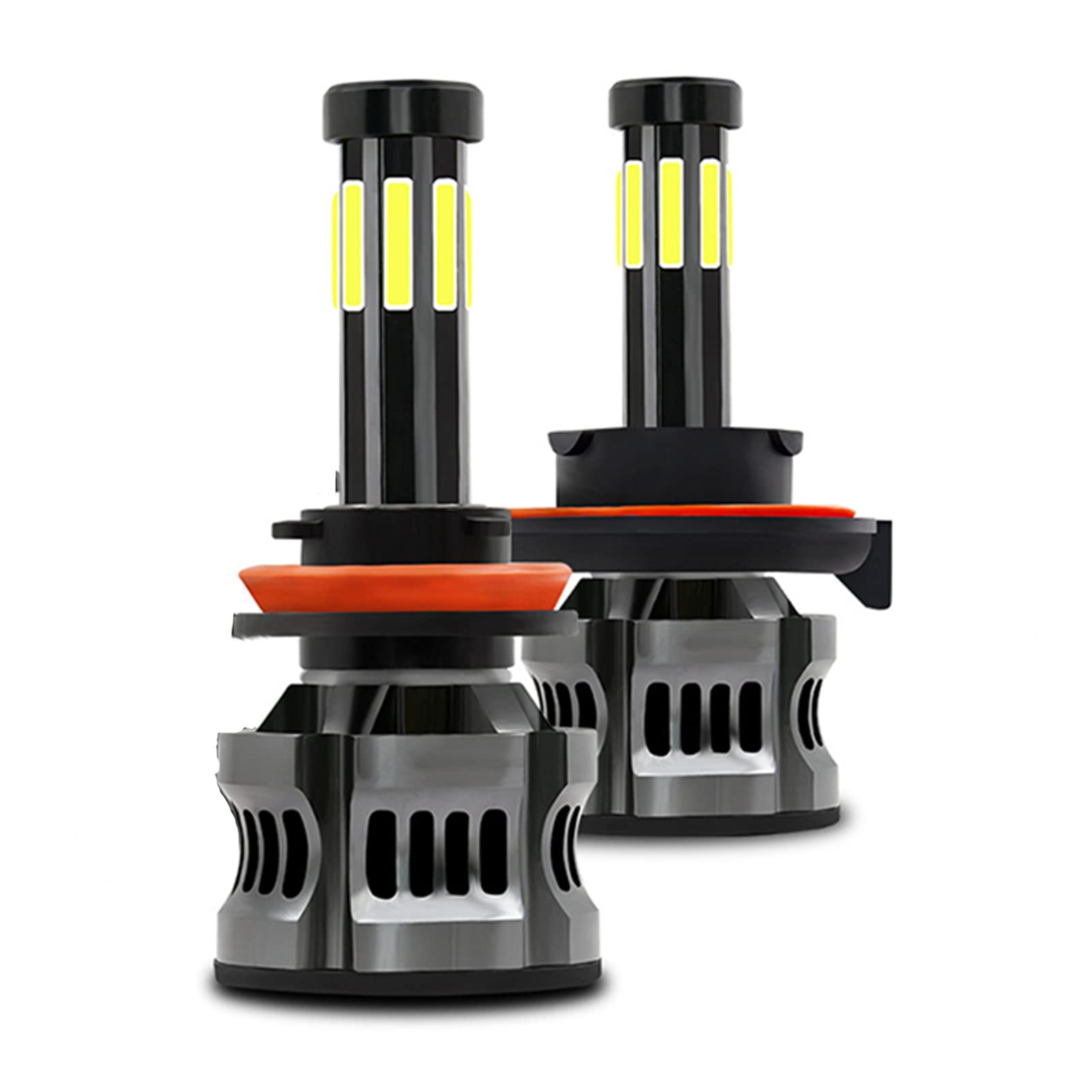 Faro A LED, Otto Lati 360 Luce 130W 12000 Lumen Lampadine Per Fari A LED Più Luminose, Kit Di Conversione LED Super Luminoso 6000K A Fascio Alto Anabbagliante, Confezione Da 2,H4